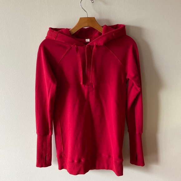 lululemon athletica Tops - Lululemon Feel The Love Red Half Zip Hoodie